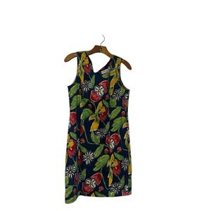 Spiegel Moda Bright Floral Sleeveless Shift Dress With 4 Way‎ Stretch Resort 12